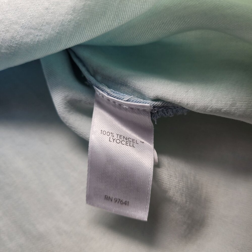 J.Jill Womens Button-Down Tunic Shirt Denim Ombre Blue White Chambray Coastal - Picture 7 of 12